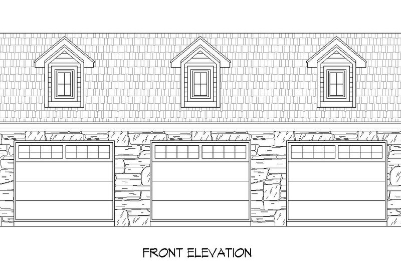 House Blueprint - Exterior - Front Elevation 3 for Southern House Plan #932-849 - 1 bed, 1 bath