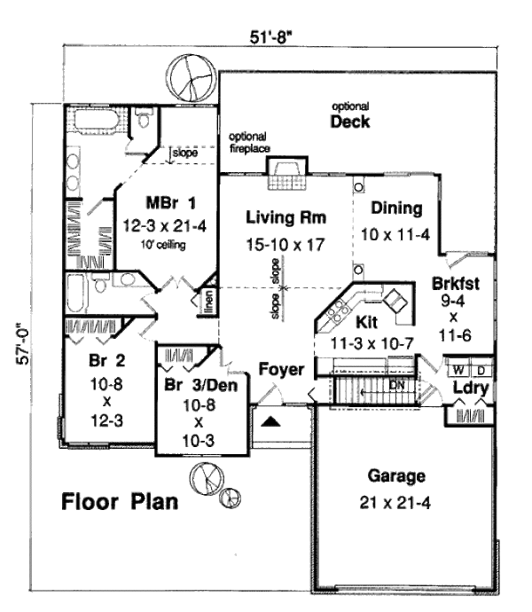 Traditional Style House Plan - 3 Beds 2 Baths 1642 Sq/Ft Plan #312-586 ...