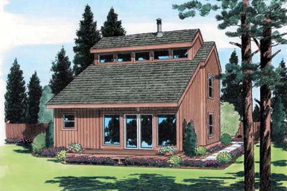 Exterior - Front Elevation for Contemporary House Plan #312-413 - 2 bed, 2 bath