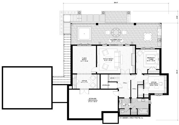 House Blueprint - Modern Floor Plan - Lower Floor Plan #928-396
