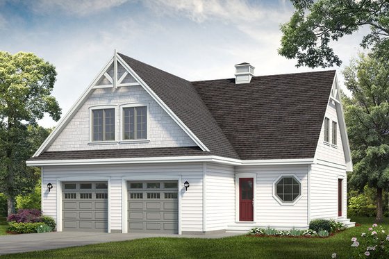 Exterior - Front Elevation 3 for Country House Plan #47-1090 - 2 bed, 2 bath