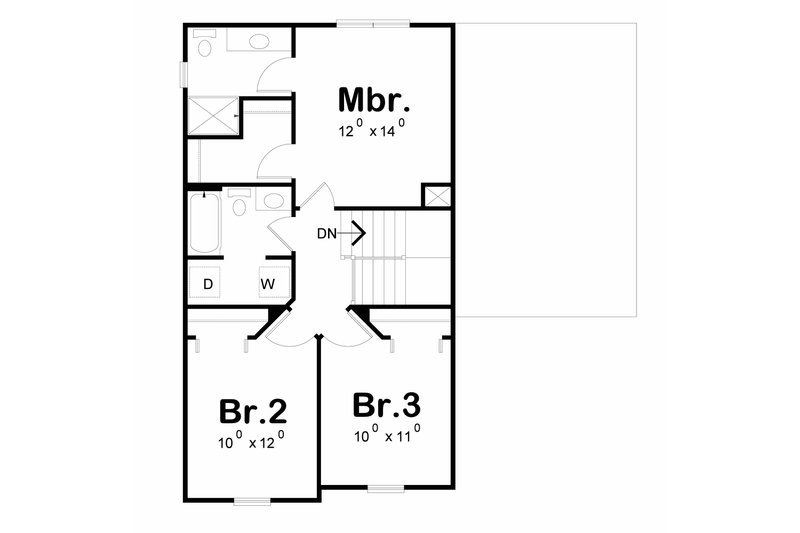 Dream House Plan - Floor Plan - Upper Floor for Farmhouse House Plan #20-2658 - 3 bed, 2.5 bath
