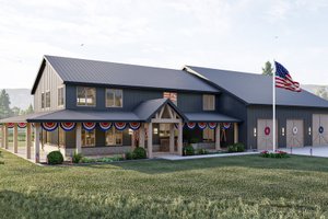 Barndominium Exterior - Front Elevation Plan #455-243