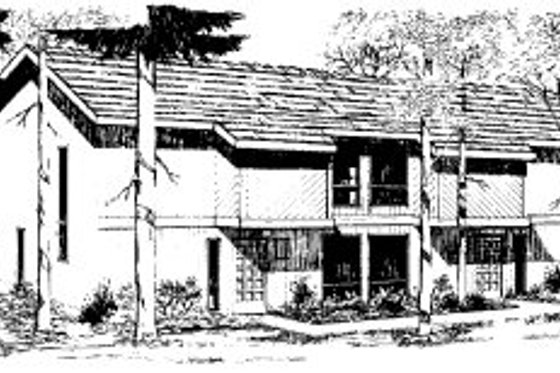 Exterior - Front Elevation for Modern House Plan #303-216 - 2 bed, 1.5 bath