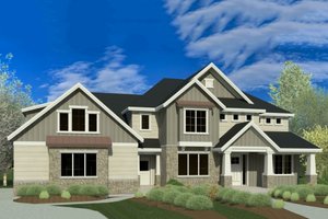 Craftsman Exterior - Front Elevation Plan #920-58