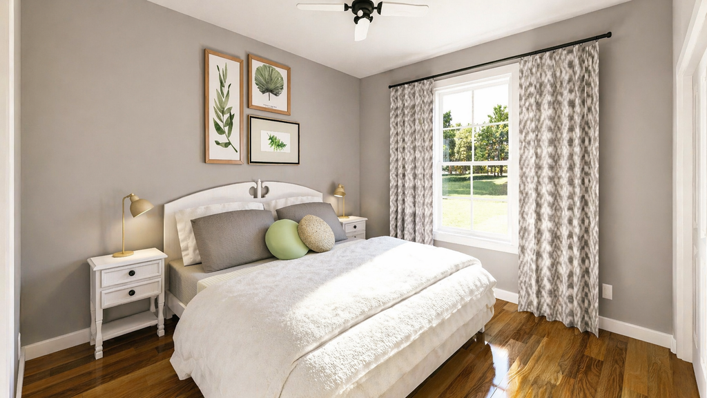 Interior - Bedroom 1 for Traditional House Plan #44-245 - 2 bed, 2 bath