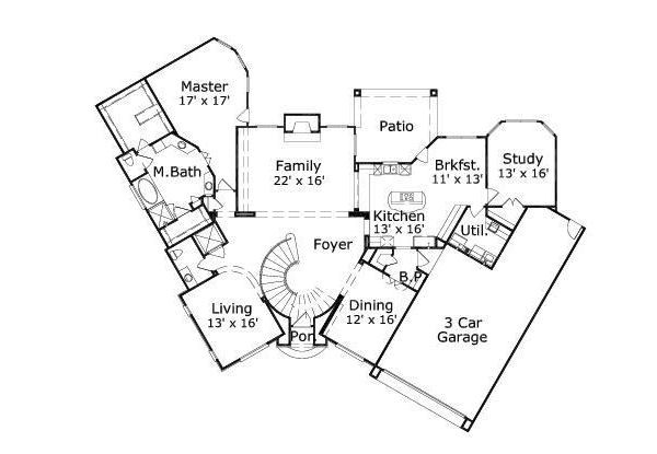 European Floor Plan - Main Floor Plan #411-481