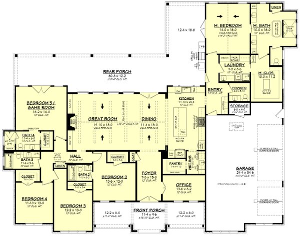 Farmhouse Floor Plan - Main Floor Plan #430-398