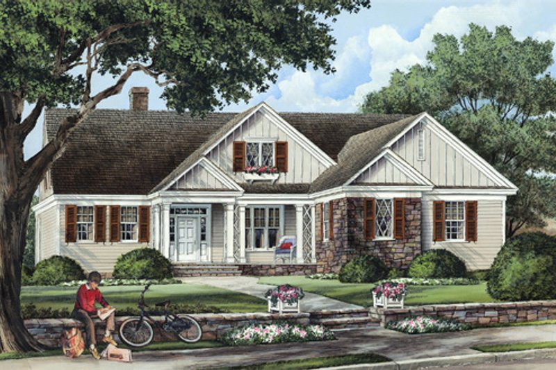 Architectural House Design - Southern Exterior - Front Elevation Plan #137-256