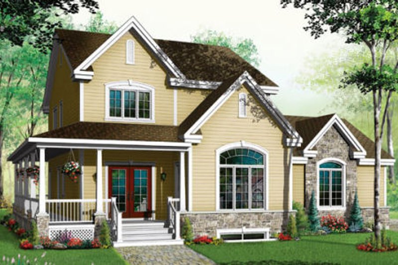 House Plan Design - Country Exterior - Front Elevation Plan #23-384