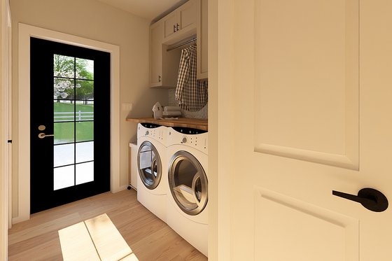 Interior - Laundry 1 for Ranch House Plan #126-246 - 2 bed, 2 bath