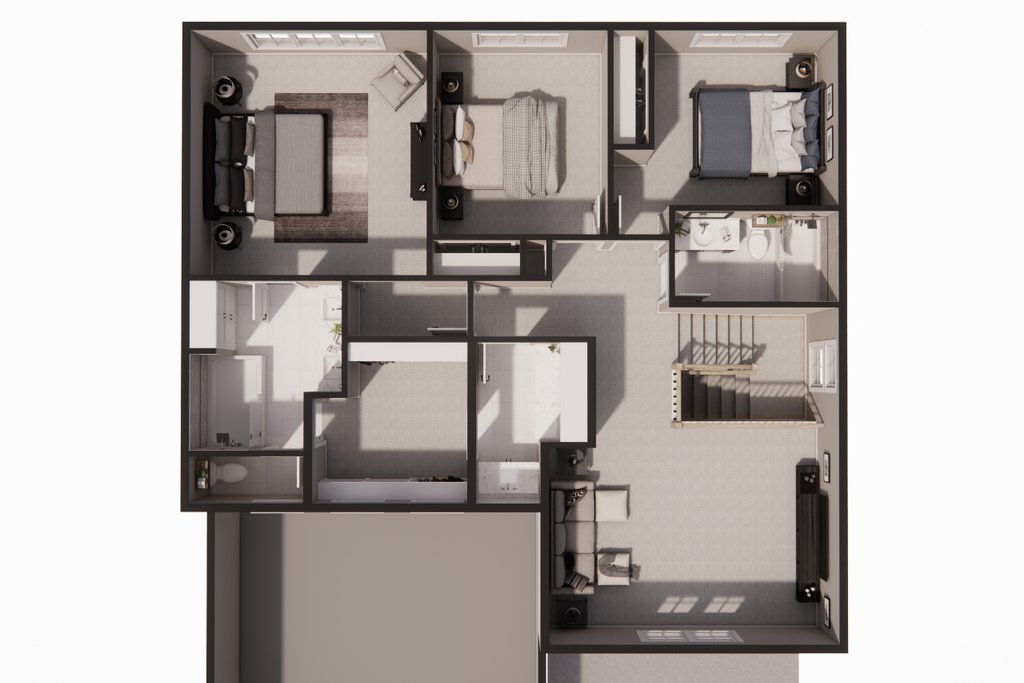 Floor Plan - Upper Floor 1 for Farmhouse House Plan #51-1526 - 4 bed, 2.5 bath