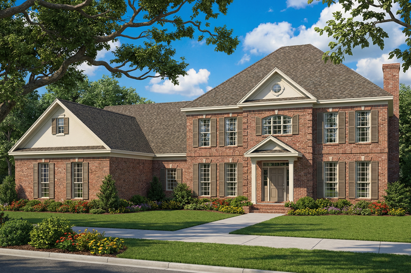 Home Plan - Colonial Exterior - Front Elevation Plan #17-1182