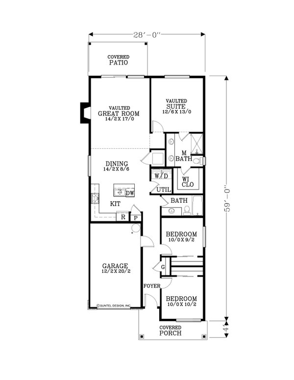 Architectural House Design - Prairie Floor Plan - Main Floor Plan #53-748