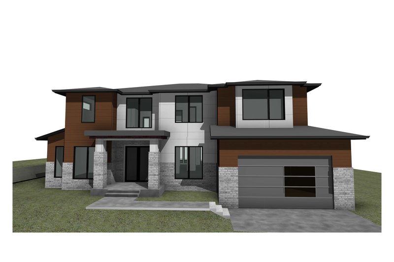 House Blueprint - Contemporary Exterior - Front Elevation Plan #1066-198