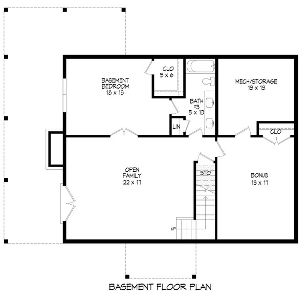 Southern Floor Plan - Lower Floor Plan #932-818