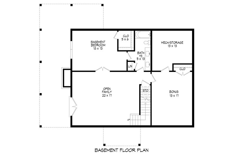 Dream House Plan - Floor Plan - Lower Floor for Southern House Plan #932-818 - 4 bed, 3.5 bath