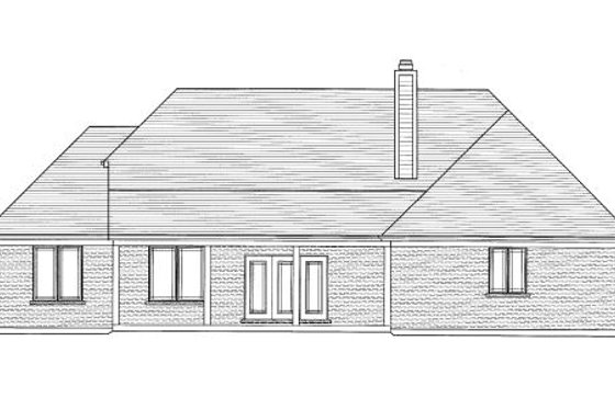 Exterior - Rear Elevation for Bungalow House Plan #46-433 - 3 bed, 2 bath