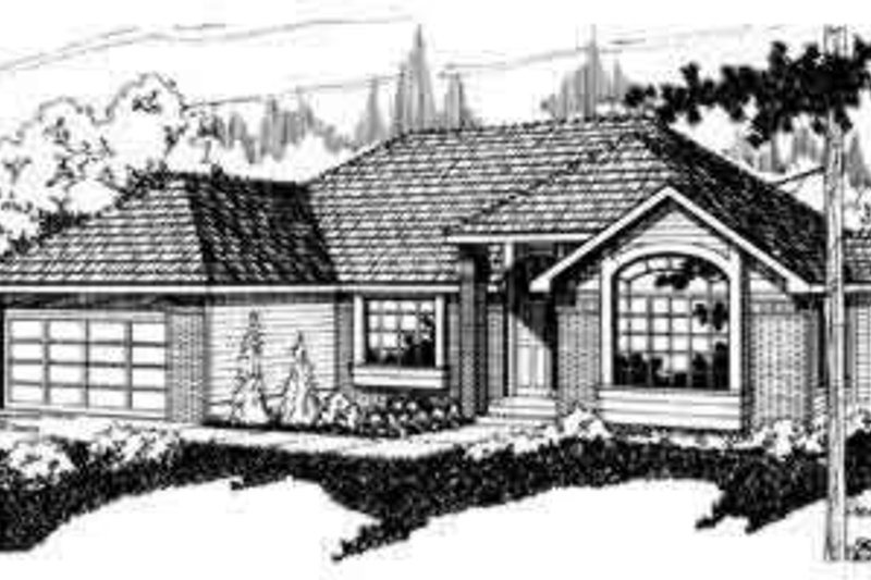 Architectural House Design - Ranch Exterior - Front Elevation Plan #124-121