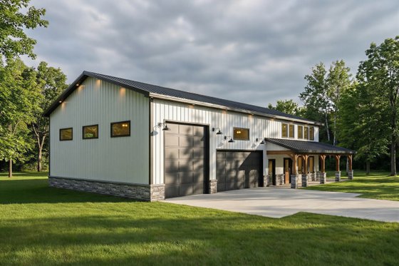 Exterior - Front Elevation 3 for Barndominium House Plan #1084-19 - 3 bed, 2.5 bath