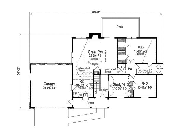 Ranch Floor Plan - Main Floor Plan #57-294