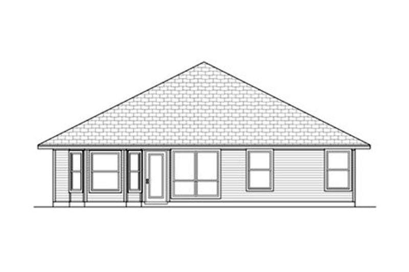 Dream House Plan - Exterior - Rear Elevation for Ranch House Plan #84-473 - 3 bed, 2 bath