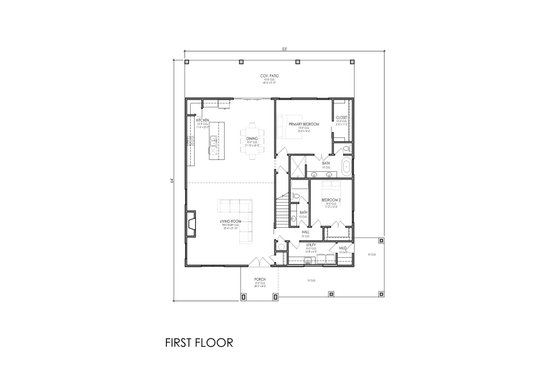 Floor Plan - Main Floor for Farmhouse House Plan #1119-13 - 5 bed, 4 bath