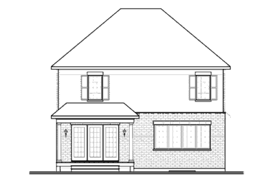 Exterior - Rear Elevation for Traditional House Plan #23-2254 - 3 bed, 2.5 bath