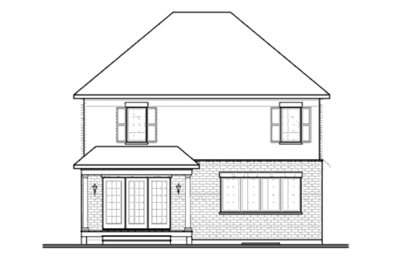 Architectural House Design - Exterior - Rear Elevation for Traditional House Plan #23-2254 - 3 bed, 2.5 bath