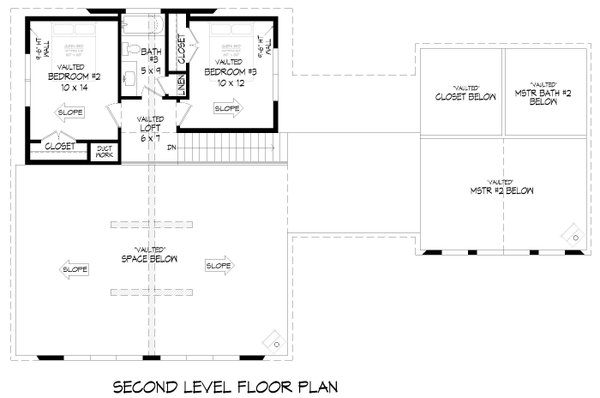 Southern Floor Plan - Upper Floor Plan #932-797