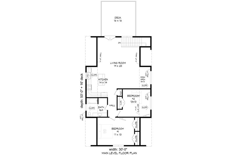 Architectural House Design - Floor Plan - Upper Floor for Country House Plan #932-1391 - 2 bed, 1 bath