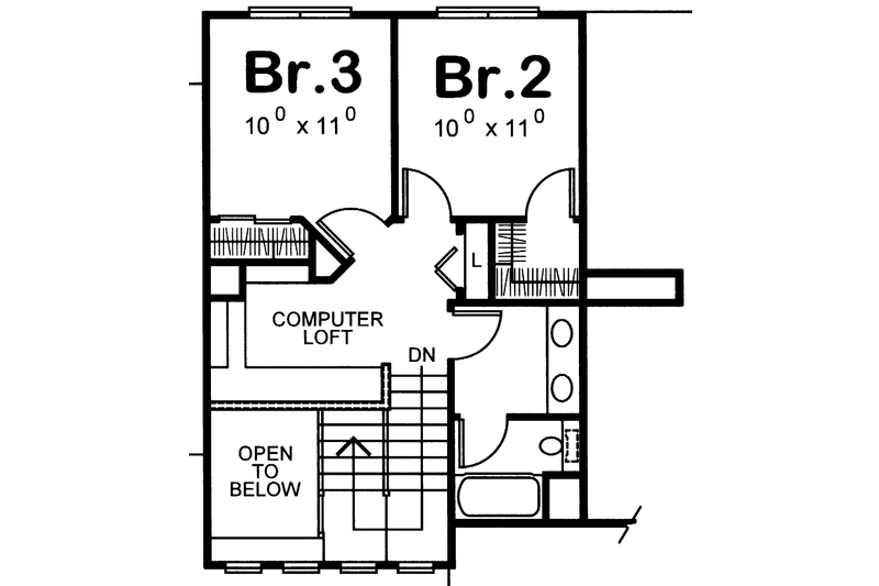 Architectural House Design - Floor Plan - Upper Floor for European House Plan #20-244 - 3 bed, 2.5 bath
