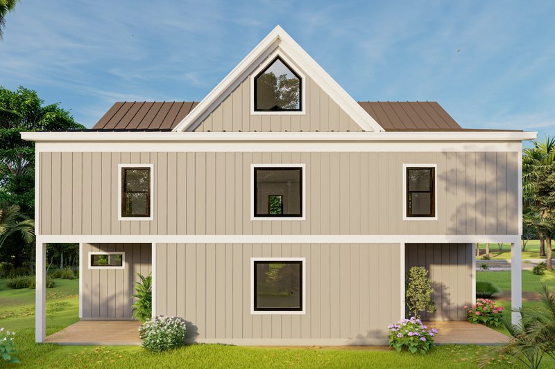 House Plan Design - Exterior - Rear Elevation for Beach House Plan #932-1110 - 2 bed, 3 bath