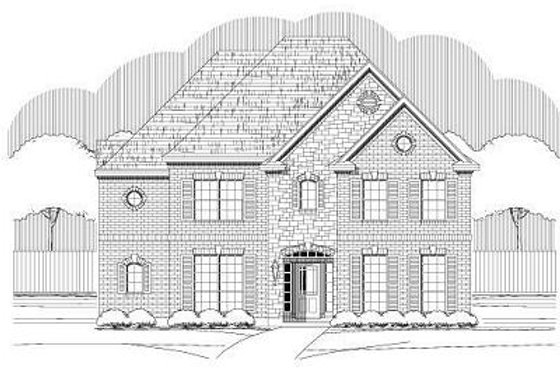 Exterior - Front Elevation for Colonial House Plan #411-783 - 4 bed, 3.5 bath