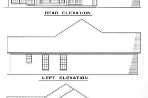 Exterior - Rear Elevation for Traditional House Plan #17-116 - 3 bed, 2 bath