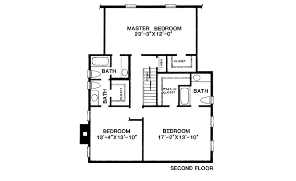 Country Floor Plan - Upper Floor Plan #10-248