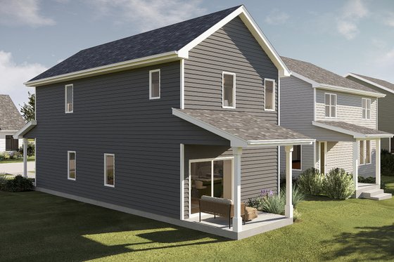 Exterior - Rear Elevation 1 for Traditional House Plan #455-671 - 3 bed, 2.5 bath