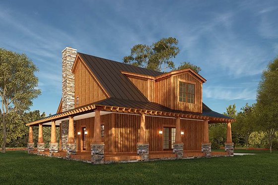 Exterior - Rear Elevation 1 for Craftsman House Plan #923-178 - 3 bed, 2.5 bath