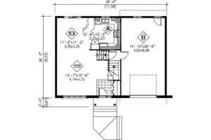 Floor Plan - Main Floor for Traditional House Plan #25-3001 - 2 bed, 1 bath