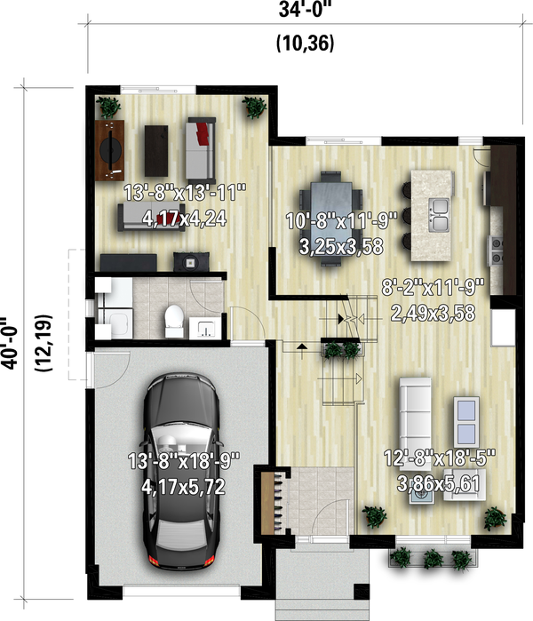 House Blueprint - Contemporary Floor Plan - Main Floor Plan #25-4893