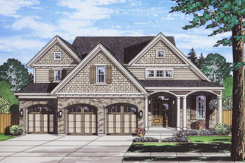 Dream House Plan - Traditional Exterior - Front Elevation Plan #46-877