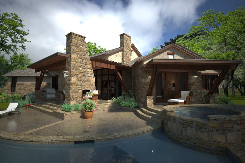 Architectural House Design - Exterior - Rear Elevation 1 for Country House Plan #120-192 - 3 bed, 2.5 bath
