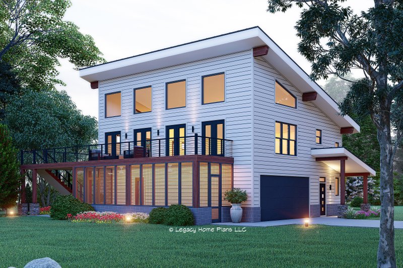 House Blueprint - Contemporary Exterior - Front Elevation Plan #932-939