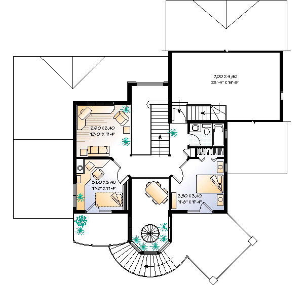 Dream House Plan - Country Floor Plan - Upper Floor Plan #23-251