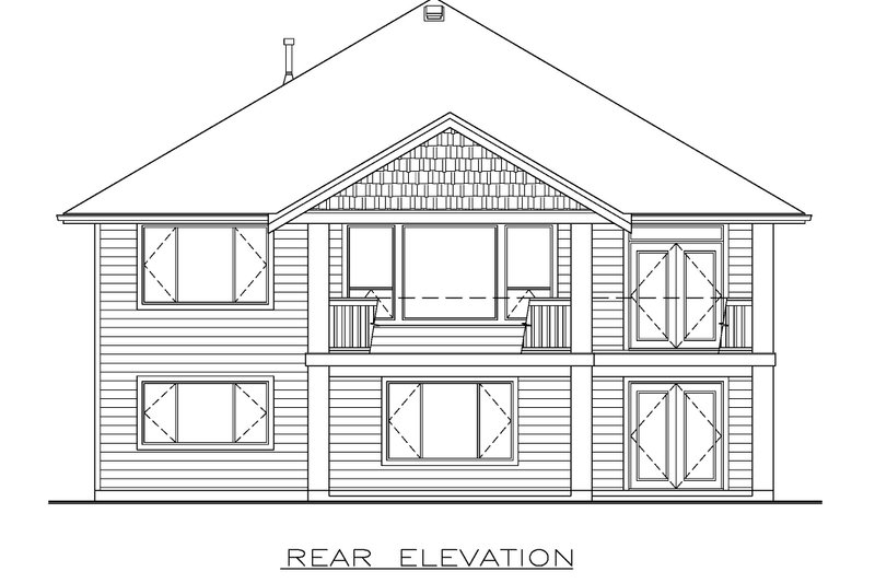 House Design - Exterior - Rear Elevation for Farmhouse House Plan #1100-119 - 2 bed, 2 bath