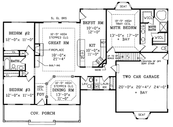 Architectural House Design - Ranch Floor Plan - Main Floor Plan #314-235
