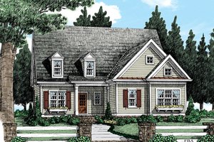 Colonial Exterior - Front Elevation Plan #927-973