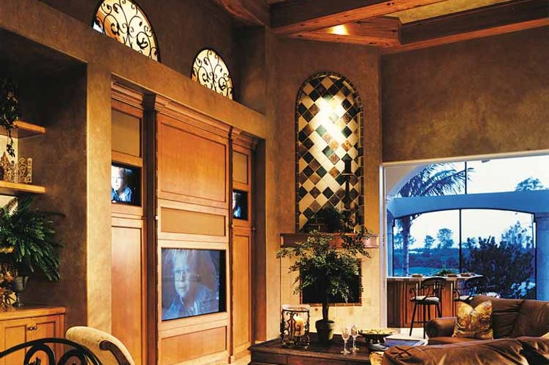 House Design - Interior - Family Room for Mediterranean House Plan #930-54 - 4 bed, 4 bath