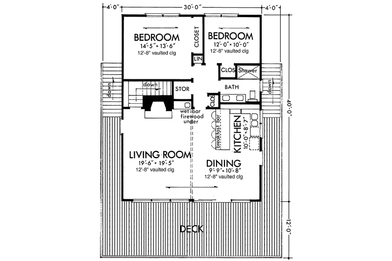 Architectural House Design - Floor Plan - Main Floor for European House Plan #320-1031 - 3 bed, 2 bath