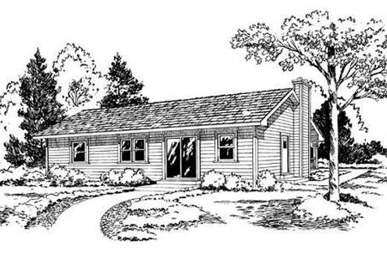 Exterior - Rear Elevation for Ranch House Plan #312-360 - 3 bed, 1 bath